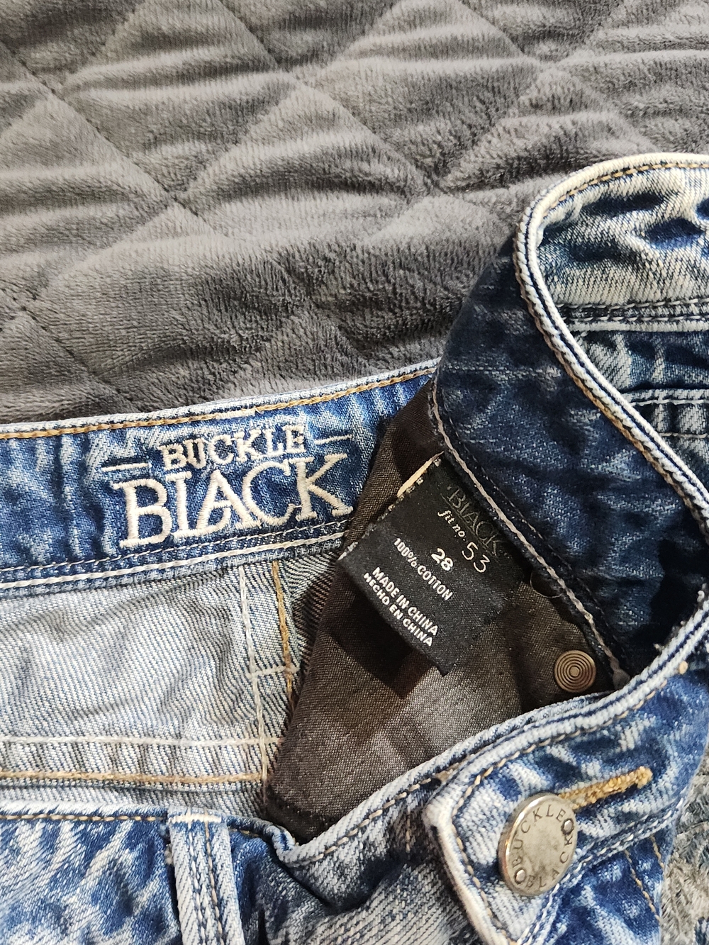 Buckle Light Blue Distressed Denim Shorts - Picture 2 of 7